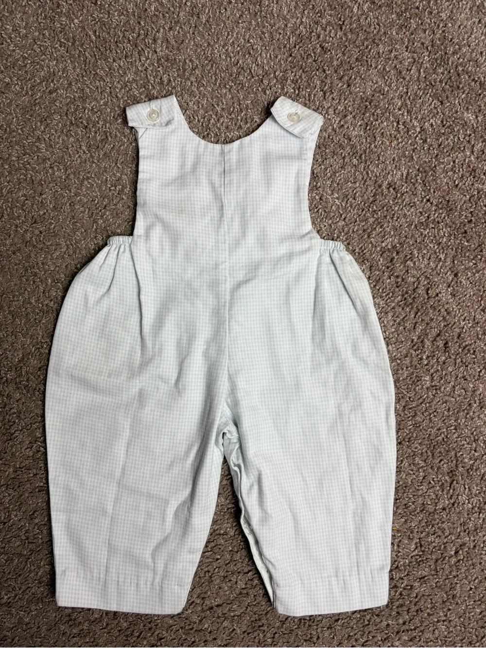 House of Hatten Baby Smocked Horse longalls in Light Blue Size 3 months